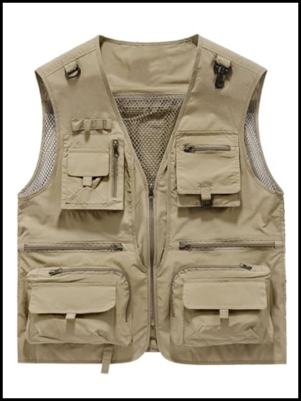 Nylon Polyester Mesh Lined Safari Cargo Fishing Work Vest Sleeveless